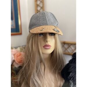 Hat Cork Bill Cap Hobby Lobby Gray Mac Donald's Burger And Fries Vintage Pins OS